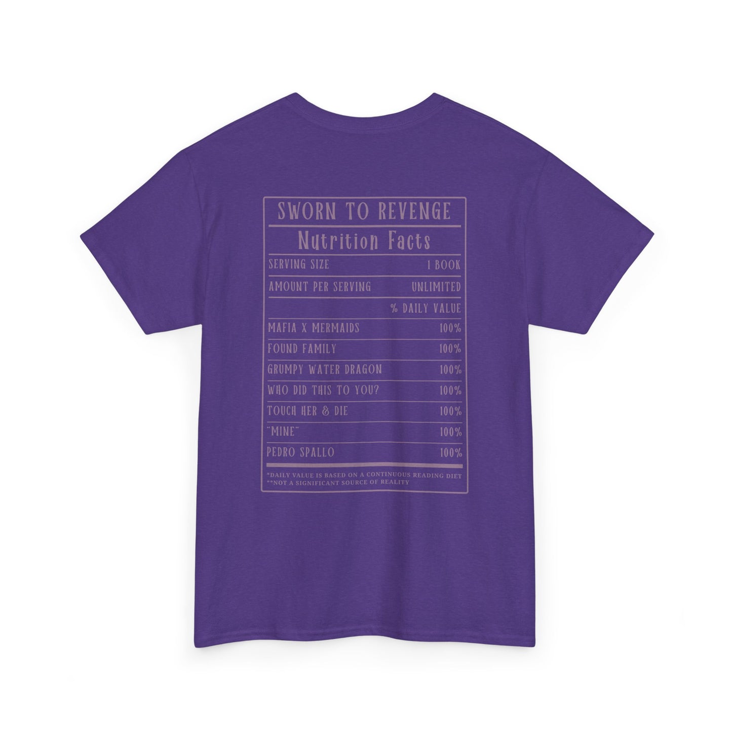 Sworn to Revenge Nutrition Facts Tee