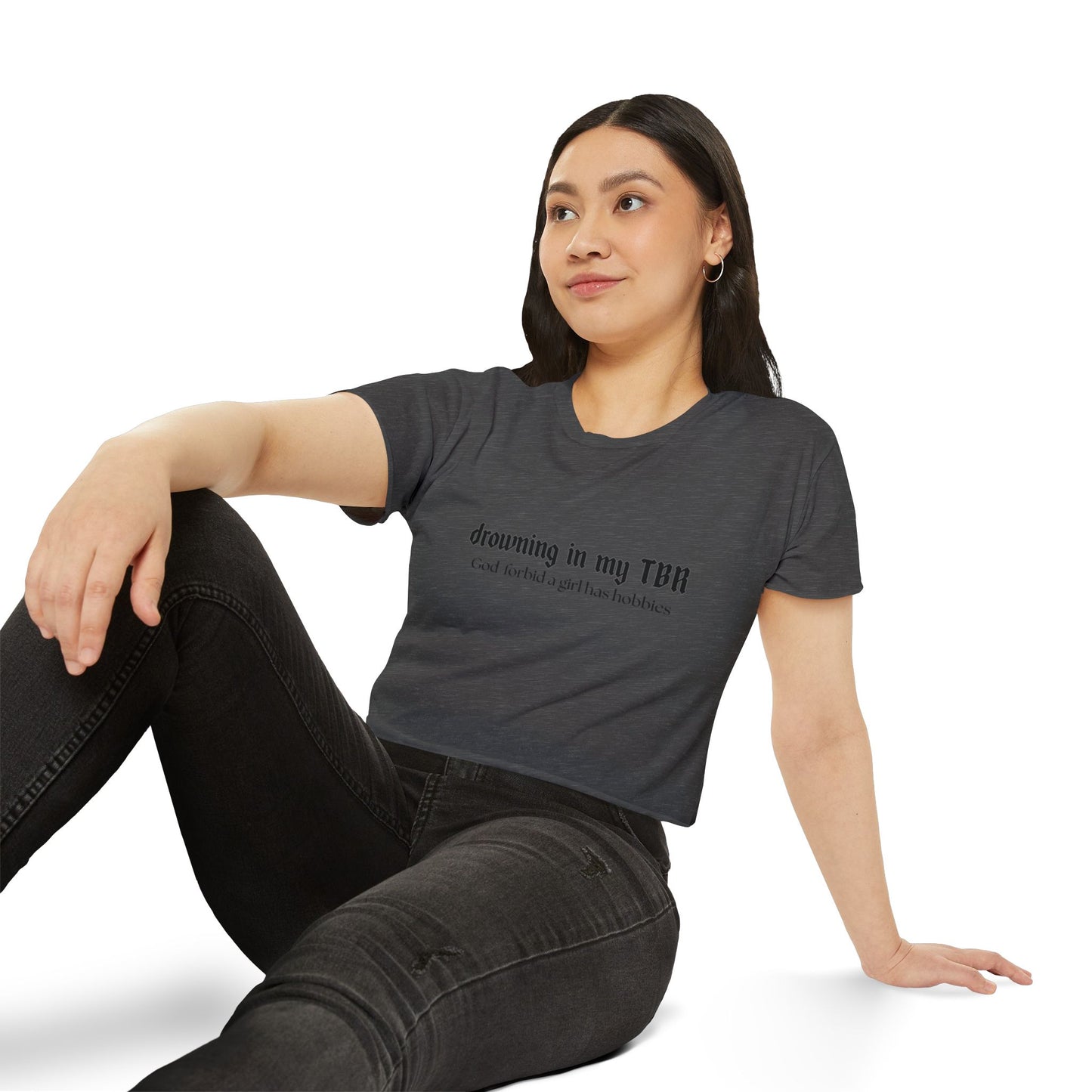 Drowning in My TBR Crop Top