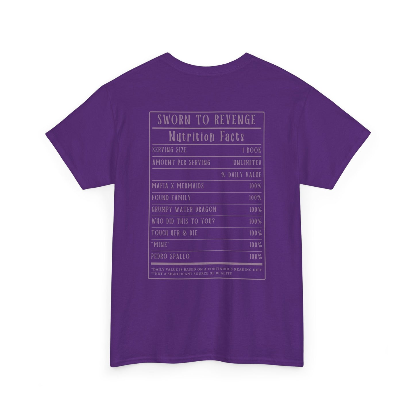 Sworn to Revenge Nutrition Facts Tee