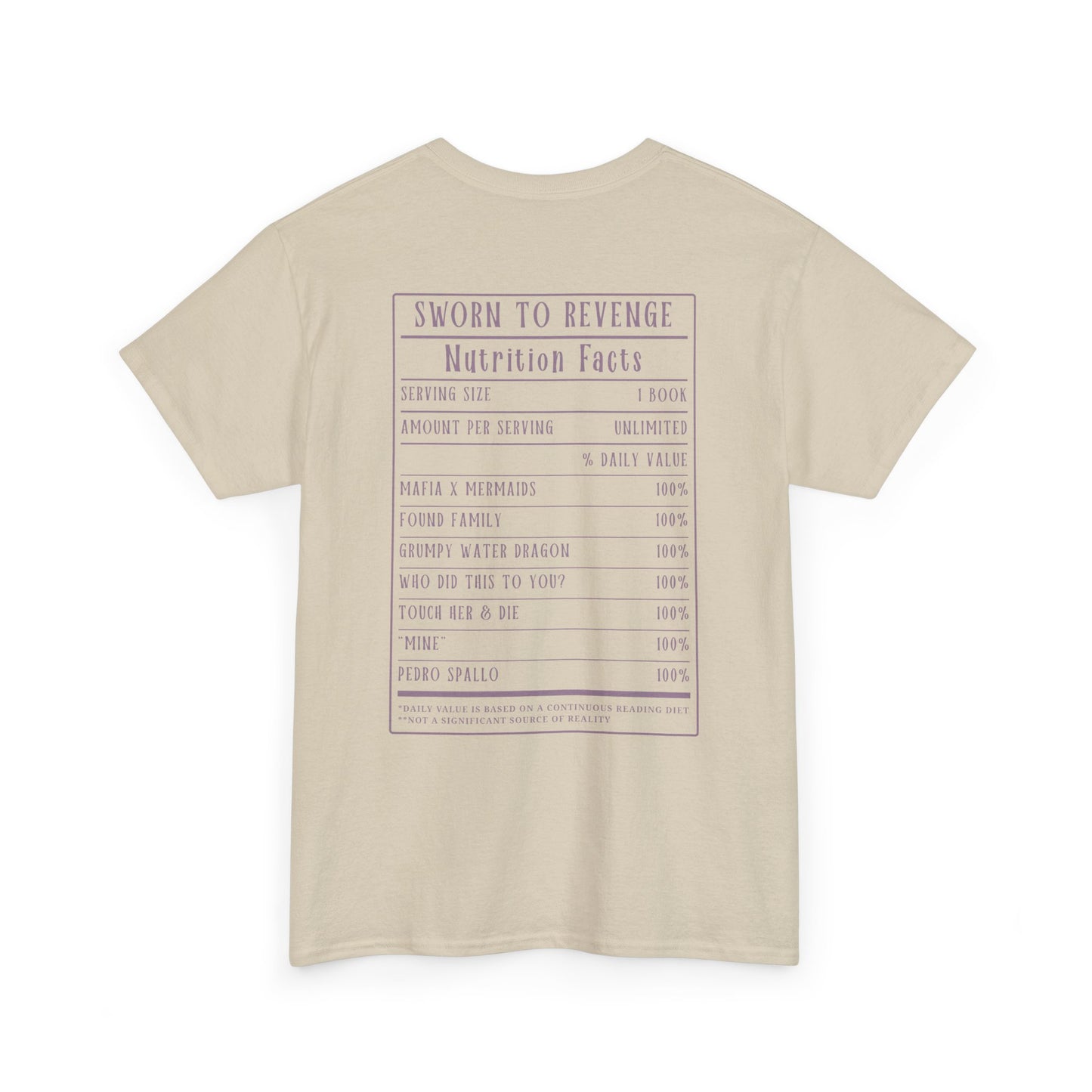 Sworn to Revenge Nutrition Facts Tee