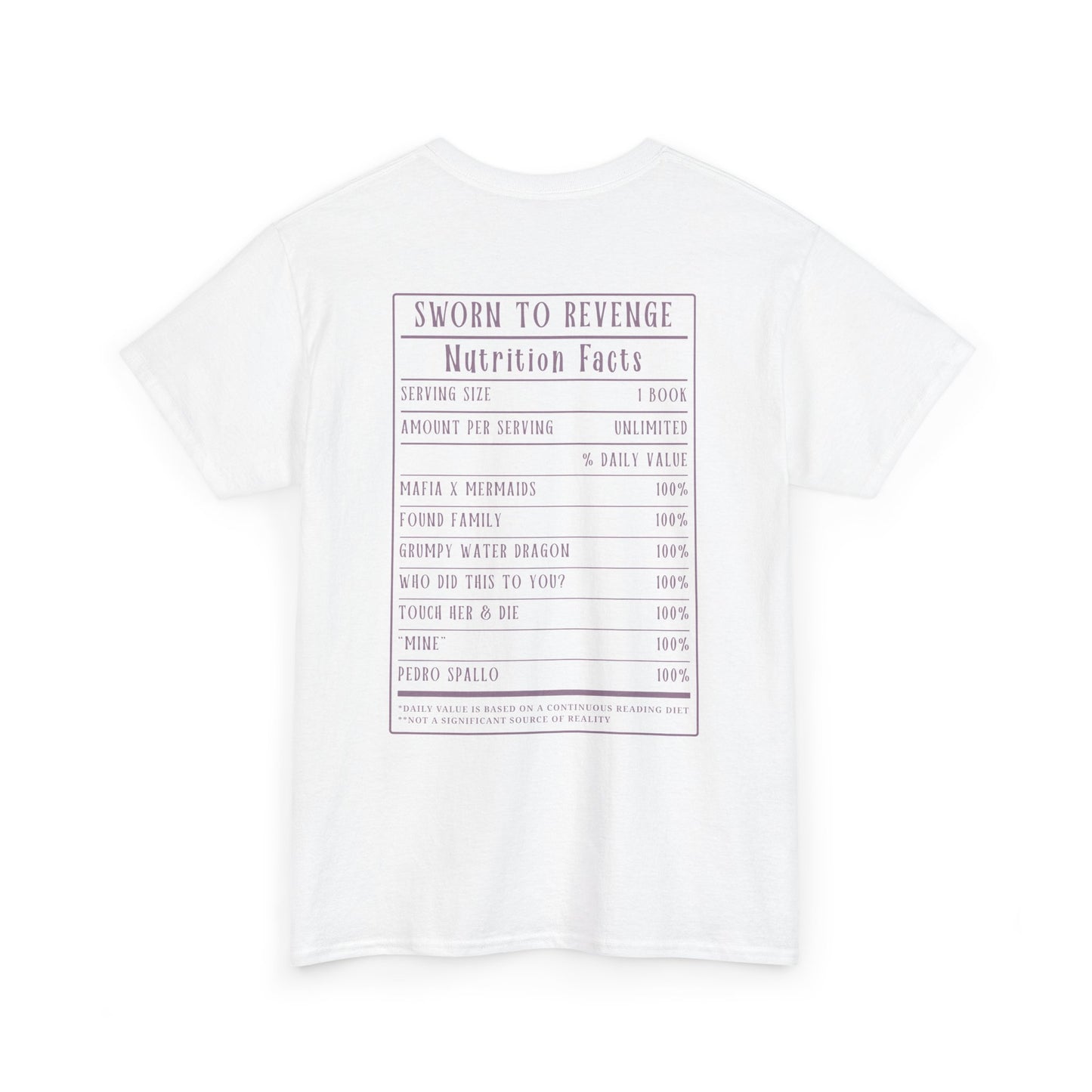 Sworn to Revenge Nutrition Facts Tee