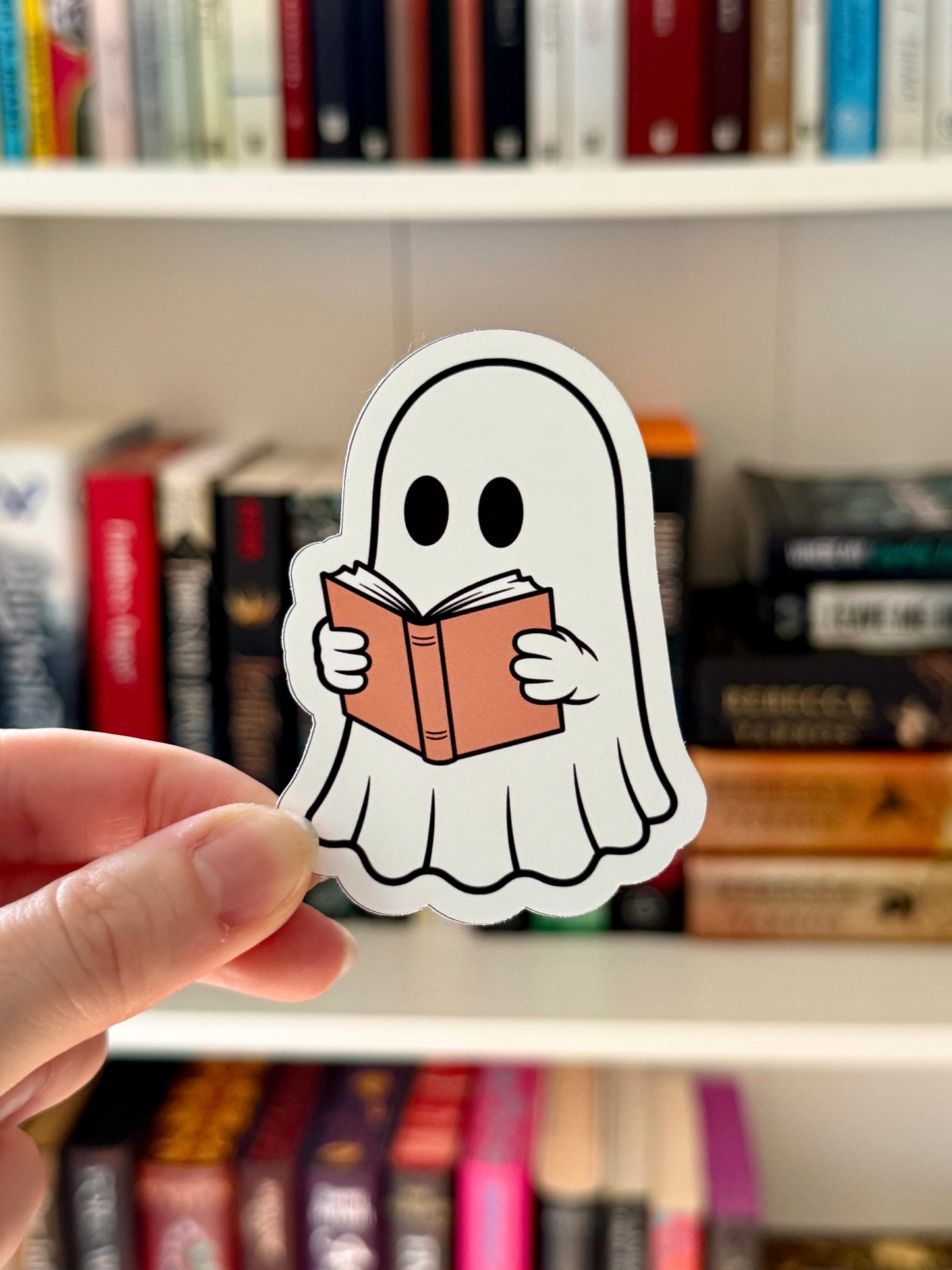 Ghost With Book Sticker