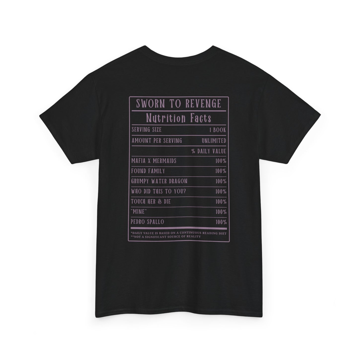 Sworn to Revenge Nutrition Facts Tee