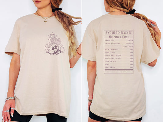 Sworn to Revenge Nutrition Facts Tee