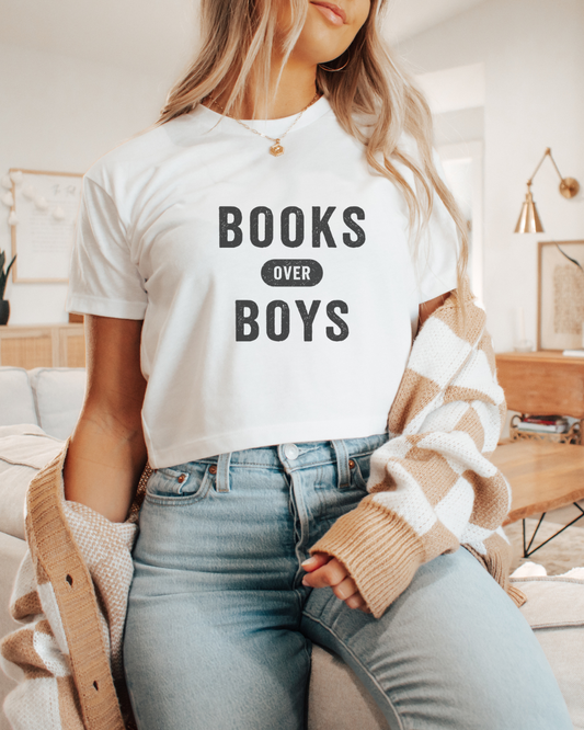 Books Over Boys Crop Top