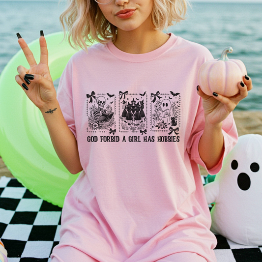 Girl Hobbies Spooky Book Tee