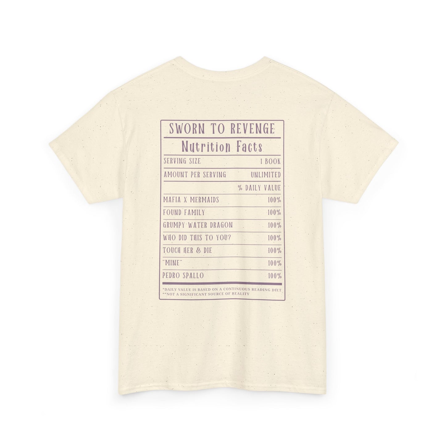 Sworn to Revenge Nutrition Facts Tee