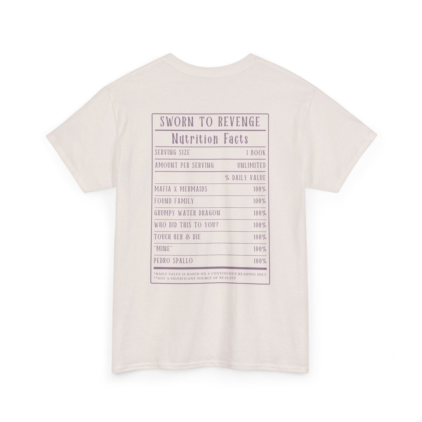 Sworn to Revenge Nutrition Facts Tee
