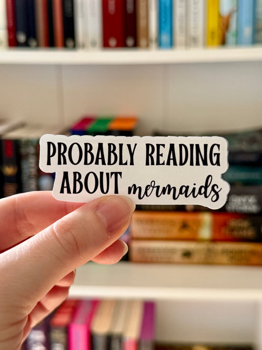 Reading About Mermaids Sticker
