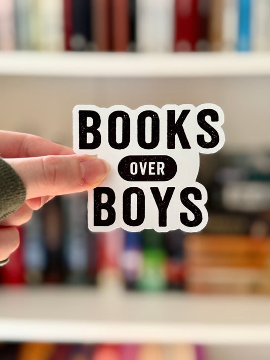 Books Over Boys Sticker