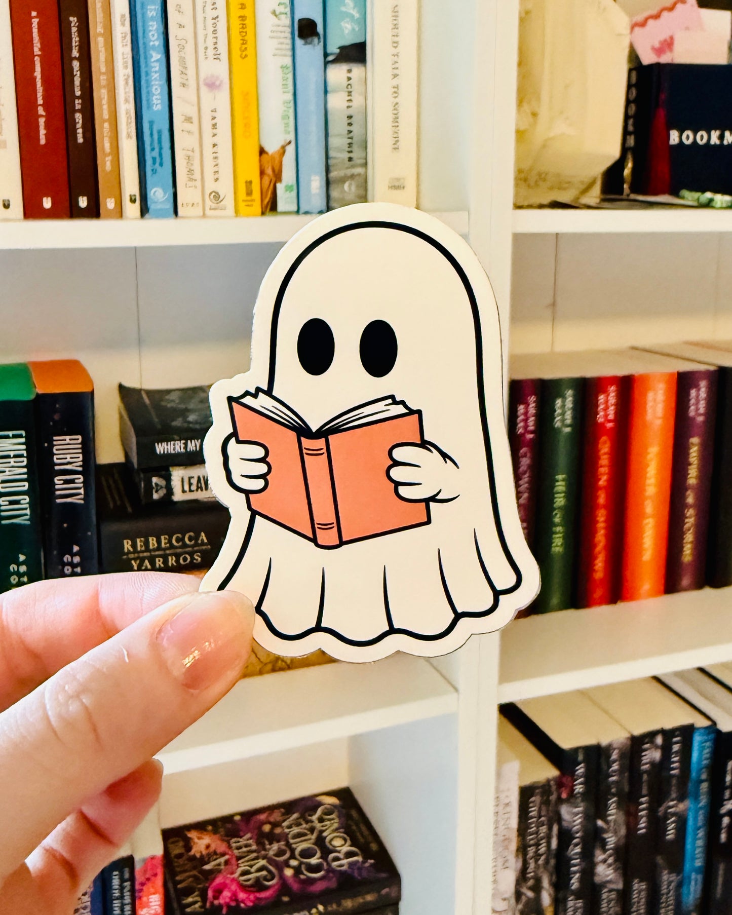Ghost With Book Sticker